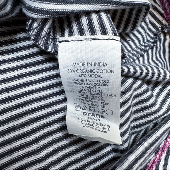 PRANA Faith gray white pinstriped fit n flare dress, M. - Picture 3 of 4